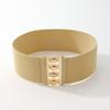 Cinturón ancho elástico ajustable para mujer con falda Hebilla simple Conveniente Moda Combinable Cintura ceñida Sello de cintura