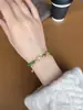 Nova pulseira de contas verdes pingente redondo de jade branco cabaça raiz de lótus acessórios pulseira com borla presente da moda