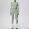 Conjunto de Yoga ao Ar Livre para Mulheres, Ajustado, com Sensação de Nuvem, Top Cropped de Cintura Alta, Conjunto de Duas Peças de Secagem Rápida para Esportes, Corrida e Fitness