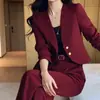 Conjunto de blazer e calça de cor sólida, de alta qualidade, moderno e elegante, estilo executivo, para mulheres, para primavera e outono, tendências, atacado transfronteiriço