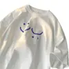 Camiseta Simples de Seda Leite Estilo Coreano Estampa Nicho Manga Curta Roupa de Casal Solta Tendência Ins Camisa Básica de Verão para Homens