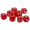 Não. 14 dados pequenos novos de acrílico cristal vermelho transparente acessórios para jogos de tabuleiro 1,4cm