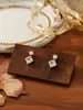 Fabricante Directo de Pendientes de Moda de Gama Alta Transfronterizos Europeos y Americanos Diseño Simple Acero Inoxidable Pendientes de Piedra Hao Joyería