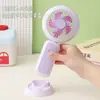 Ventilador Mini Portátil com Luz Noturna, Recarregável por USB, Ventilador de Mesa Dobrável para Dormitórios de Estudantes