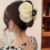 2025 Novo Estilo Francês Retrô Flor de Rosa Presilha Pinça Elegante Elegante Grande Presilha Tubarão Presilha de Cabelo Acessório de Cabeça para Mulheres