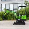 Excavadora de orugas mini verde serie HT10 para huertos, zanjeo, demolición interior, excavadora pequeña multifuncional de 1 tonelada