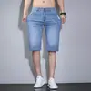 Shorts Jeans Masculino, Tendência de Verão Finos para Meninos, Calça Média Slim, Calça Elástica de Verão Cinco Quartos, Calça Casual Masculina