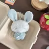 Fofo Mini Anjo Coelho de Pelúcia Pingente Cura Adorável Item Decoração de Bolsa Chaveiro Boneca