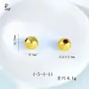 Cuentas de Bordado en Forma de Moneda, Cuentas Espaciadoras para Manualidades, Cuentas de Balón Huecas Doradas con Agujero Pasante, Cuentas de Pulsera Chapadas en Cobre Dorado, Cuentas Sueltas al por Mayor