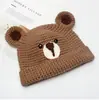Chapéu de crochê de lã fofo estilo japonês de urso feito à mão para mulheres, outono e inverno, chapéu de tricô quente e versátil para estudantes, moderno