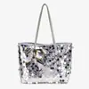 Bolsa de ombro/axila grande com lantejoulas da moda e versátil para mulheres, bolsa tote nova moda verão 2026, bolsa feminina transfronteiriça