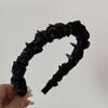 Faixa de Cabelo Dentada de Tecido Envolto com Textura Fresca Nova Moda Topo Alto Antiderrapante Presilha Acessórios de Cabelo