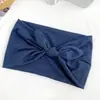 Faixa de Cabeça Elástica com Laço de Orelha de Coelho Torcido em Cor Sólida, Estilo Europeu e Americano, para Yoga e Esportes, Larga, Absorvente de Suor e que Afasta o Suor