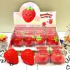 Novo Produto Criativo Blocos de Montar Morango Simulação Brinquedo de Apertar Formato de Fruta Brilhante Bola de Borracha Macia Anti-Estresse Brinquedo de Formato de Fruta Fofo