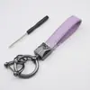 Chaveiro de couro para carro transfronteiriço, chaveiro artesanal com padrão de diamante, chaveiro de casal, chaveiro de bolsa e carro