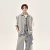 Directo de Fábrica Chaleco Falso de Dos Piezas Cuadros Americanos para Hombre y Mujer Camisa de Cuadros sin Mangas de Verano Chaleco Cardigan Estilo Coreano