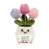 Mini Vaso de Flor Amor Tricotado à Mão Acabado Transfronteiriço Lã Crochê Acabado Decoração de Escritório Acessórios para Carro