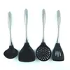 Utensilios de cocina, utensilios de cocina de silicona, cuchara para cocinar, espátula, espátula, colador, espátula de madera de acacia, mango de madera, utensilios de cocina de silicona, traje