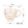 Taza de café de vidrio repujado creativo estilo europeo, diamante, flor de diamante, taza de té, taza de vidrio prensado, taza de té de Oriente Medio