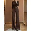 Pantalones deportivos acampanados retro para mujer, nuevo estilo de otoño, de cintura alta, ajustados, pantalones de chándal anchos estilo casual americano, pantalones de campana