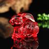 Estatueta de Animal em Cristal Coelho do Zodíaco Artesanato Multicolorido Decoração de Presente Ornamento de Fortuna Bola de Cristal