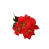 Flor Artificial Verde PU Flor Artificial de Fiesta 5 Cabezas Flor de Pascua Decoración del Hogar Ramo de Flores Accesorios Fabricante