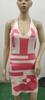 Amazon Europeo y Americano 2024 Comercio Exterior Ropa de Mujer Primavera y Verano Nuevo Color de Contraste Sexy Cuello en V Cadera Vestido de Lana Mujeres