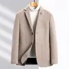 Abrigo de lana para hombre, estilo corto, traje casual, corte holgado, adecuado para ocasiones de negocios y formales, chaqueta de traje para hombre