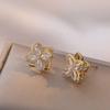 Primavera Transfronteriza Europea y Americana Chapado en Oro Collar Anillo Aretes Juego de Cuatro Piezas para Mujer Estilo Lujo Ligero Colgante Oro Rosa