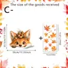 Pegatinas electrostáticas para ventana de animales de dibujos animados de otoño, lindas pegatinas de calabaza y hoja de arce para vidrio, calcomanías para ventana de decoración del hogar de Acción de Gracias