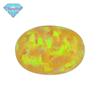 Huagang gema em forma de ovo OPAL sintético OPAL pedra nua amarelo OPAL artificial Oval plano OP28