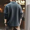 Camiseta de Manga Larga para Hombre Serie Montaña Feroz para Ciclismo y Senderismo al Aire Libre, Marca de Moda Otoñal Ins Camisa Deportiva de Medio Zip de Secado Rápido