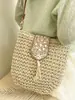 Bolso Tejido Calado Estilo Coreano para Mujer 2026 Modelo Nuevo Bolso Tote para Vacaciones en la Costa Bolso de Playa Bolso de Hombro Único Cruzado