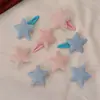 Pinza de cocodrilo de estrella de esponja a cuadros, pinza para el flequillo lateral linda y dulce, accesorio para el cabello versátil