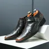 Sapatos masculinos de couro para comércio exterior, sapatos formais, sapatos de couro de bico fino, sapatos de couro Oxford para negócios masculinos, botas Chelsea masculinas britânicas, sapatos de couro transfronteiriços