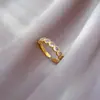 [Galvanoplastia de Oro Real] Anillo Abierto Anillo Simple Anillo de Personalidad Anillo de Comida Celebridad de Internet Mismo Estilo Simple Estilo Frío
