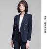 Conjunto de Blazer Dupla Face Azul para o Outono e Inverno, Novo, Manga Longa, com Gola Pequena de Terno e Calça, Duas Peças para Mulheres, Slim Fit, Tendência