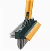 Escova para frestas de banheiro com cabo longo e cerdas duras, escova de limpeza multifuncional para frestas de piso para cantos e vãos do banheiro