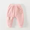 Pantalones gruesos para bebé, pantalones casuales de invierno para niño, pantalones forrados de polar para bebé, pantalones de trasero para bebé niña, moda de invierno