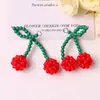 Fruta de Verano Colgante de Cereza Hecho a Mano con Cuentas DIY para Bolso Llavero Cadena de Teléfono Correa Decoración Colgante Accesorios