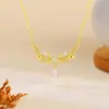Collar de Corona de Laurel Chapado en Oro de 18 Quilates para Mujer, Diseño de Nicho, Lujo Ligero, Collar de Diosa de Laurel de Gama Alta, Cadena para Clavícula