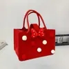 Bolsa de Feltro para Casamento, Bolsa de Presente com a palavra "Felicidade," Bolsa Tote de Feltro Vermelha para Boas-vindas, Bolsa de Presente de Retorno para Casamento em Estilo Chinês