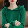 Suéter con Capucha Tejido Superior Transfronterizo Ropa Exterior para Mujer Sudadera de Punto 2025 Engrosado Invierno Suéter Pulóver Holgado