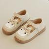 Sapatos Infantis 2026 Primavera e Outono Novo Estilo Coreano Meninas Sapato de Couro com Laço Sapatinhos Infantis Rasos Fofos Sapatos para Meninas Pequenas
