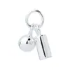 Pingente Simples de Bola em Prata de Lei S925 Banhado a Prata Cordão de Couro Pingente de Cauda Material para Pulseira Colar DIY Acessório de Joia de Prata