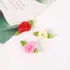 Cinta de Satén Hojosa Creativa Flor de Cinta Pequeña Rosa Hecha a Mano Accesorios para Pasador de Pelo Ropa Interior Ropa Venta al por Mayor en Stock