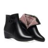 Botas branco-cremoso femininas outono e inverno 2023 novos sapatos de couro botas femininas forradas com lã sapatos para mães de meia-idade sapatos acolchoados de algodão botas de tornozelo com salto