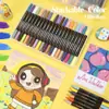 Set de Marcadores Acrílicos de Doble Punta y Doble Color Suave, Apilables y Lavables, Adecuado para Graffiti Dibujado a Mano por Niños y Journaling Colorido