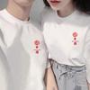 Camiseta de Verano Fresca de Seda de Hielo Estilo Hong Kong para Hombres y Mujeres Camiseta Versátil Sencilla Vestido de Pareja Hombres y Mujeres Mismo Mangas Cortas Tendencia