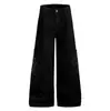 Pantalones Cargo Rectos Oreeta Estilo Retro Americano Hip-Hop para Hombres y Mujeres con Decoración de Remaches Metálicos Pantalones Casuales de Pierna Ancha